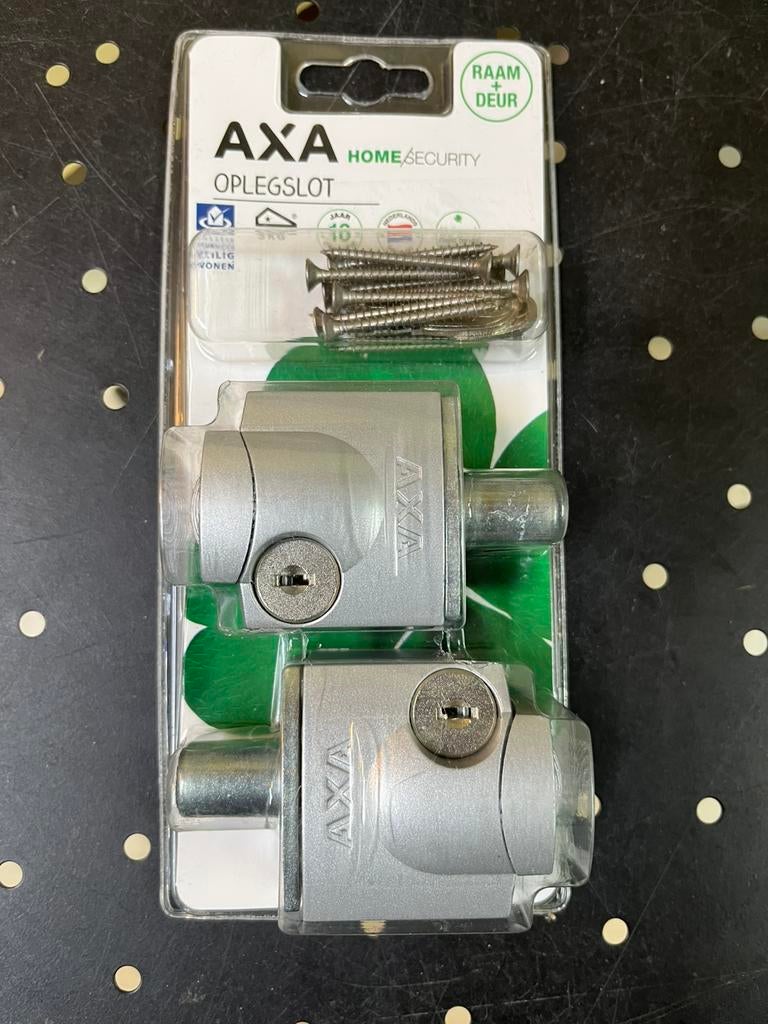 Axa Oplegslot 3012 zilver NIEUW set a 2 in blister € 23.95, Doe-het-zelf en Verbouw, Hang- en Sluitwerk, Ophalen of Verzenden