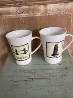 2 x mok / beker. Steden pisa en london. Npx porselein nieuw., Ophalen, Overige typen, Zo goed als nieuw, Overige stijlen