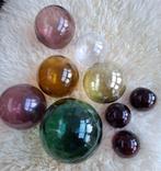 Set zware glazen drijfballen visnetballen, drijvers, nr 5, Ophalen of Verzenden