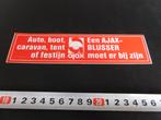 sticker AJAX Blusser  auto boot caravan tent  Brandweer, Verzamelen, Stickers, Ophalen, Zo goed als nieuw