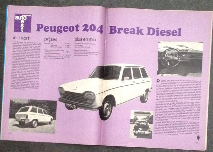 Peugeot 204 ( Diesel - Break ) testen, Boeken, Auto's | Folders en Tijdschriften, Gelezen, Peugeot, Ophalen of Verzenden