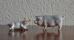 Vintage Bone China Porselein Varken Varkens 6,5 cm, Ophalen of Verzenden, Gebruikt, Hond of Kat, Beeldje of Figuurtje
