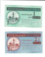 Suriname, 1 & 2 1/2 dollar 2004 - UNC, Postzegels en Munten, Bankbiljetten | Amerika, Verzenden, Zuid-Amerika