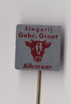 Slager Slagerij Alkmaar gebr. Groot speldje, Verzamelen, Speldjes, Pins en Buttons, Gebruikt, Niet vindbaar, Niet vindbaar, Speldje of Pin