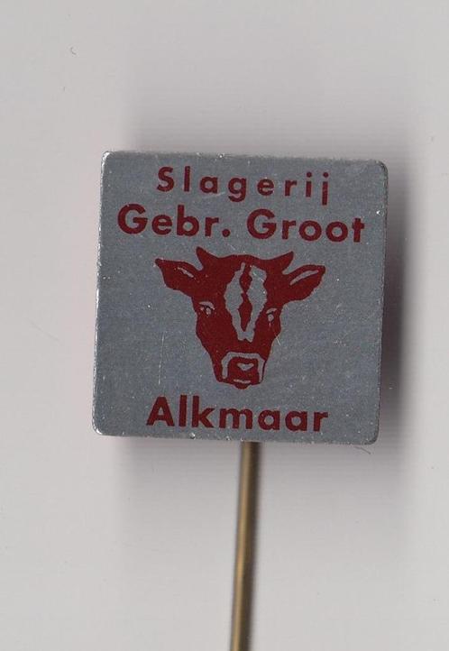 Slager Slagerij Alkmaar gebr. Groot speldje, Verzamelen, Speldjes, Pins en Buttons, Gebruikt, Speldje of Pin, Overige onderwerpen