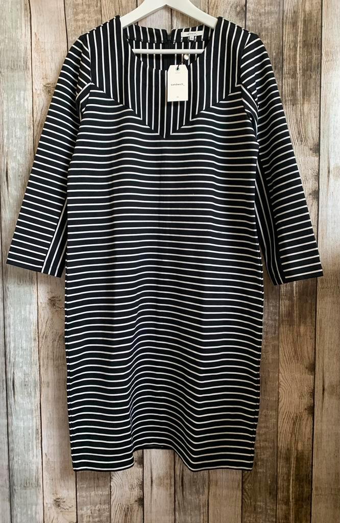Sandwich gave nieuwe gestreepte jurk (Maat XL), Kleding | Dames, Jurken, Nieuw, Maat 46/48 (XL) of groter, Zwart, Knielengte, Verzenden
