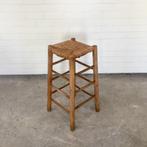 Vintage oude brakruk kruk stoel gevlochten zitting, Huis en Inrichting, Barkrukken, Ophalen
