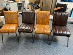 4 vintage look echt lederen stoelen van 269 nu 69 pst bkeuze, Ophalen, Bruin, Nieuw, Leer
