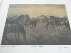 Ets, Italiaans, paarden. In zeer goede staat., Antiek en Kunst, Kunst | Etsen en Gravures, Ophalen of Verzenden