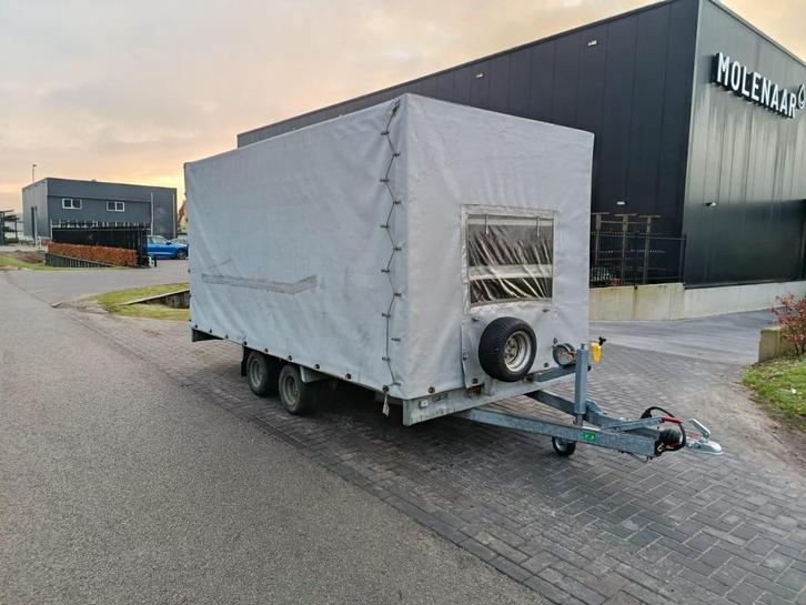Anssems autotransporter met huif - transporter - marge, Auto diversen, Aanhangers en Bagagewagens, Gebruikt
