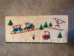 Vintige wandkleed handgemaakt trein/auto en vliegtuig, Ophalen of Verzenden, Zo goed als nieuw, Wanddecoratie