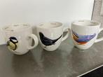 3 koffiemokjes vogels, Overige materialen, Ophalen of Verzenden, Zo goed als nieuw, Overige stijlen