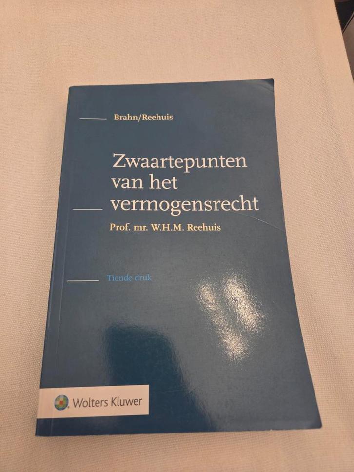 Zwaartepunten vermogensrecht - Brahn/Reehuis, Boeken, Studieboeken en Cursussen, Gelezen, WO, Alpha, Ophalen of Verzenden