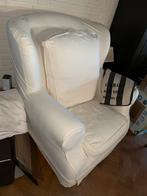 Crème fauteuil met wasbare hoes, Ophalen, Gebruikt, Stof, 75 tot 100 cm