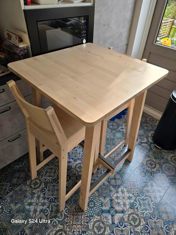Ikea tafel met 2 stoelen NORRÅKER