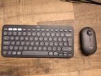 Draadloze toetsenbord en muis Logi Pebble, Computers en Software, Toetsenborden, Zo goed als nieuw, Draadloos, Qwerty, Multimediatoetsen