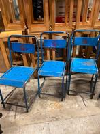 Oude metalen vintage stoel terrasstoel stapelstoel, Ophalen, Gebruikt, Eén