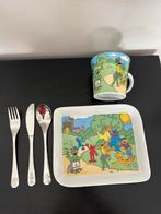 Te koop kinderservies met bestek Sesamstraat, Huis en Inrichting, Ophalen of Verzenden, Zo goed als nieuw, Overige stijlen