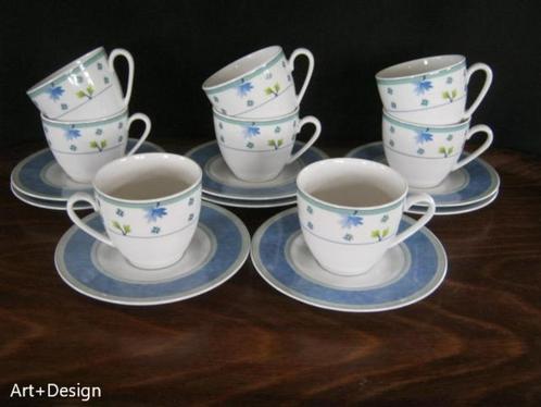 Art + design, mix & match 8 kop en schotels, Blokker servies, Huis en Inrichting, Keuken | Servies, Zo goed als nieuw, Kop(pen) en/of Schotel(s)