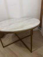 Ronde salontafel marmer, Huis en Inrichting, Tafels | Salontafels, Ophalen, 50 tot 75 cm, Zo goed als nieuw, Overige materialen