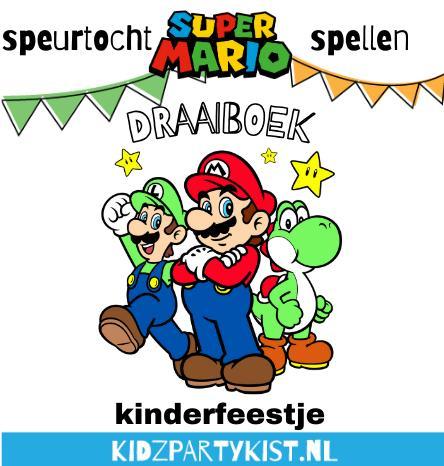 Super Mario kinderfeestje draaiboek speurtocht en spellen, Kinderen en Baby's, Overige Kinderen en Baby's, Zo goed als nieuw, Ophalen