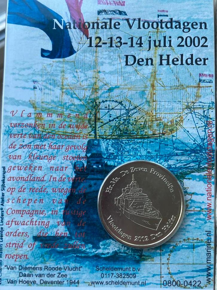 Herdenkingsmunt Nationale Vlootdagen 2002, Postzegels en Munten, Munten | Nederland, Losse munt, Overige waardes, Koningin Beatrix