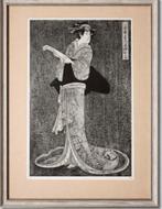 Japanse prenten periode 1600/1800 repro achter glas., Ophalen of Verzenden