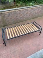 Metalen bedframe - opklapbed op wieltjes, Verstelbaar, 90 cm, Eenpersoons, Zwart