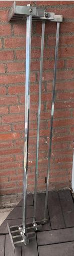 Art deco chromen kapstok 127 cm lang 27 cm br 7 haken, Ophalen of Verzenden, Gebruikt, Wandkapstok, 100 tot 150 cm