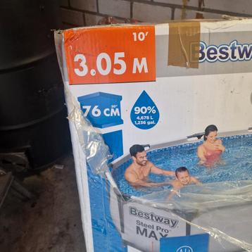 1 zwembad 3.05 meter rond 76cm hoog merk bestway beschikbaar voor biedingen