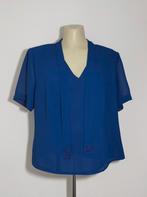 Koningsblauwe blouse met korte mouwen van Edgar Vos, Blauw, Zo goed als nieuw, Maat 46/48 (XL) of groter, Verzenden