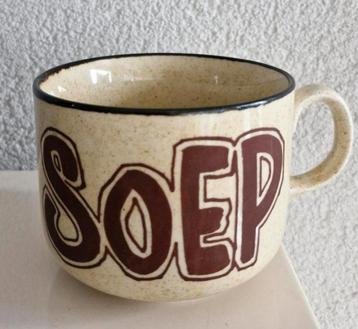 Porseleinen Soepkom Weidmann met opdruk Soep beschikbaar voor biedingen
