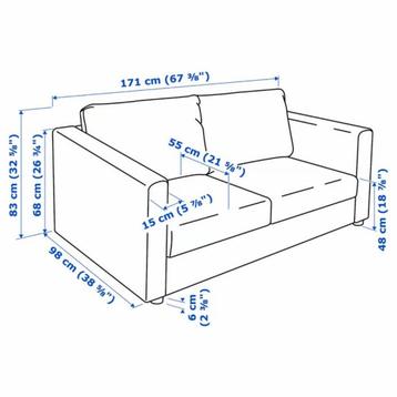 Ikea 2-zits bankje Vimle - Gunnared middengrijs beschikbaar voor biedingen