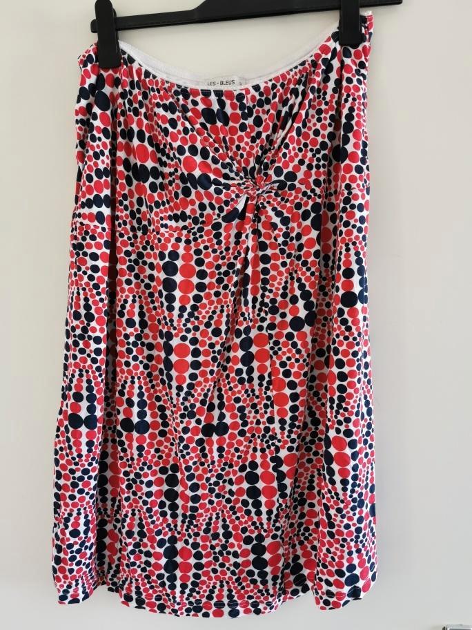 Les Bleus gevoerde ROK incl top MT42 ZGAN! Stippen en "strik, Kleding | Dames, Rokken, Zo goed als nieuw, Maat 42/44 (L), Rood