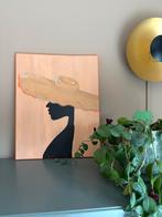 Handgeschilderd schilderij 40x50 - Dame met hoed, Ophalen