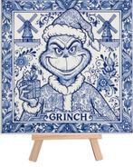 Grinch Keramische Tegel - Delfts Blauw Stijl, Ophalen of Verzenden
