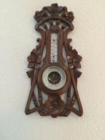 Antieke barometer met houtsnijwerk, Ophalen of Verzenden