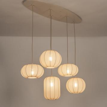 hanglamp beige 120cm lampion japandi vide tafel ovale lamp beschikbaar voor biedingen