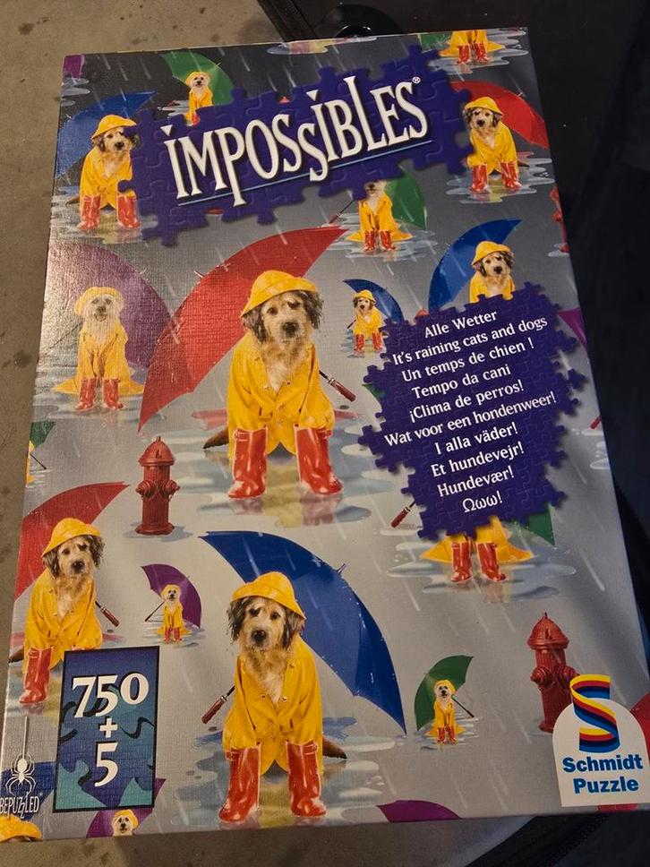 Schmidt Impossibles Puzzel 750+5 stukjes - Honden, Hobby en Vrije tijd, Denksport en Puzzels, Gebruikt, Legpuzzel, 500 t/m 1500 stukjes