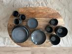Te koop servies Porto HEMA zwart 6-delig, Huis en Inrichting, Keuken | Servies, Ophalen, Zo goed als nieuw, Effen, Aardewerk