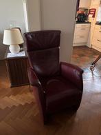 Bordeaux Rode Leren Relaxstoel, Huis en Inrichting, Fauteuils, Gebruikt, Ophalen of Verzenden, 50 tot 75 cm, Leer