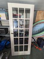 Massieve (opdek) binnendeur met facetglas, Doe-het-zelf en Verbouw, Deuren en Horren, Ophalen, Gebruikt, 80 tot 100 cm, Binnendeur