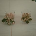 Kerststukje, op glas met kaars, Verzamelen, Speldjes, Pins en Buttons, Ophalen