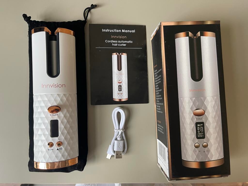 Innvison Cordless Automatische Krultang - Zo goed als nieuw!, Ophalen, Zo goed als nieuw, Krultang of Stijltang