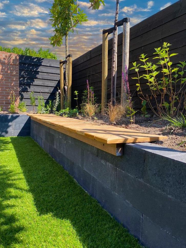 Wallblock 60x15x15 antraciet strak ACTIE € 3,50 p.stuk, Tuin en Terras, Bielzen en Borders, Nieuw, Blok, Beton, Minder dan 25 cm