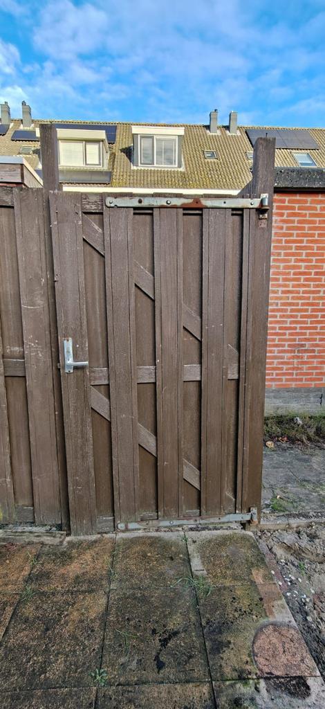 Schutting Elephant hout inclusief poort, Tuin en Terras, Schuttingen, Zo goed als nieuw, Hout, 1 tot 2 meter, Minder dan 3 meter