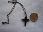 12.  Schitterende oude ketting+kruisje, zilver, Sieraden, Tassen en Uiterlijk, Antieke sieraden, Ophalen, Overige materialen, Ketting