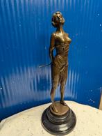 Bronzen Art Deco Beeld van Vrouw, Ophalen of Verzenden