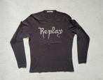 Replay longsleeve zwart met zilverkleurige letters maat XL, Kleding | Heren, T-shirts, Zwart, Maat 56/58 (XL), Ophalen of Verzenden