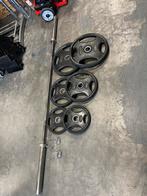 Olympische halter stang met 70 kg lifemaxx schijven, Sport en Fitness, Fitnessmaterialen, Ophalen, Gebruikt, Met stang, Lifemaxx